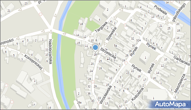 Kościan, Szewska, 14, mapa Kościan