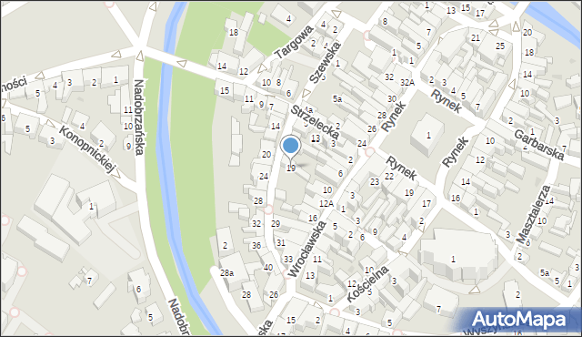 Kościan, Szewska, 19, mapa Kościan