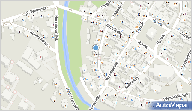 Kościan, Szewska, 28, mapa Kościan