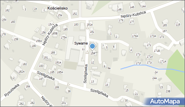 Kościelisko, Szeligówka, 10A, mapa Kościelisko