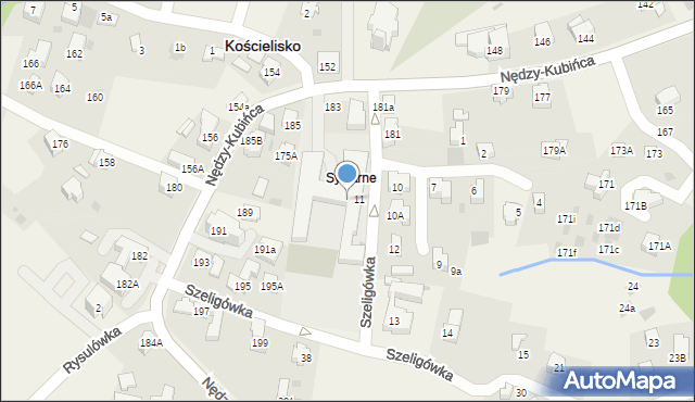 Kościelisko, Szeligówka, 660, mapa Kościelisko