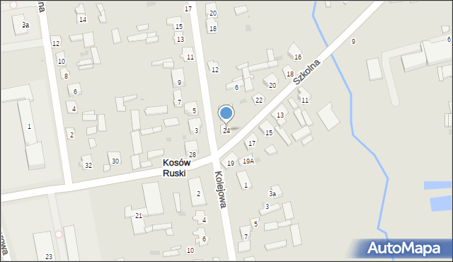 Kosów Lacki, Szkolna, 24, mapa Kosów Lacki