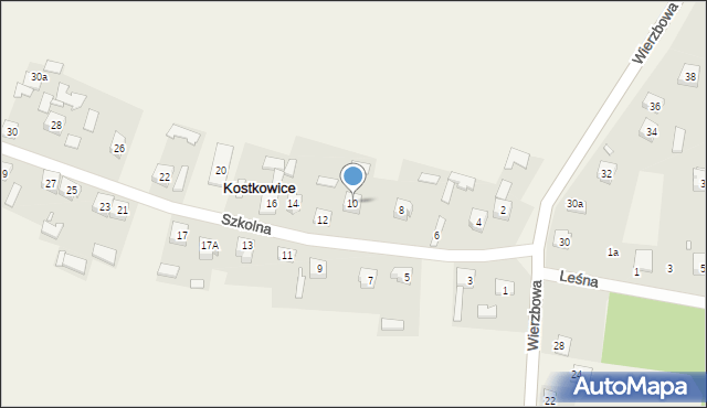 Kostkowice, Szkolna, 10, mapa Kostkowice