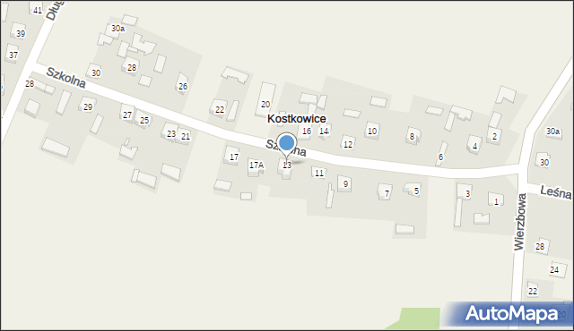 Kostkowice, Szkolna, 13, mapa Kostkowice