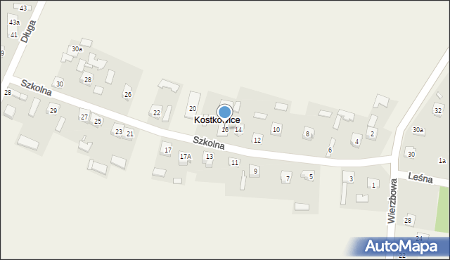 Kostkowice, Szkolna, 16, mapa Kostkowice