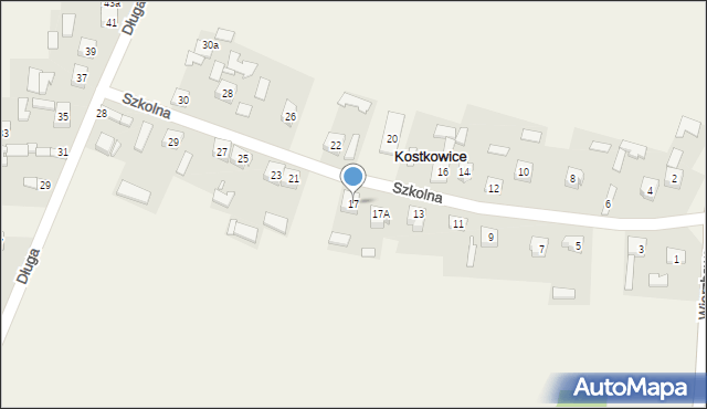 Kostkowice, Szkolna, 17, mapa Kostkowice