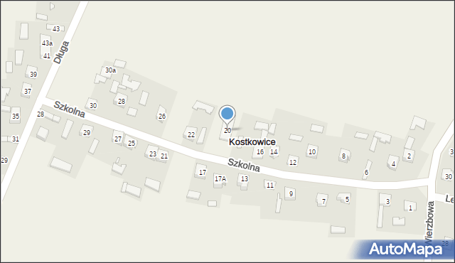 Kostkowice, Szkolna, 20, mapa Kostkowice