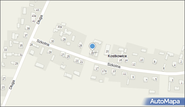 Kostkowice, Szkolna, 22, mapa Kostkowice