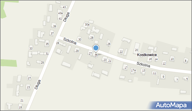 Kostkowice, Szkolna, 25, mapa Kostkowice