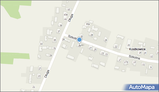 Kostkowice, Szkolna, 29, mapa Kostkowice