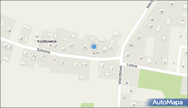 Kostkowice, Szkolna, 6, mapa Kostkowice