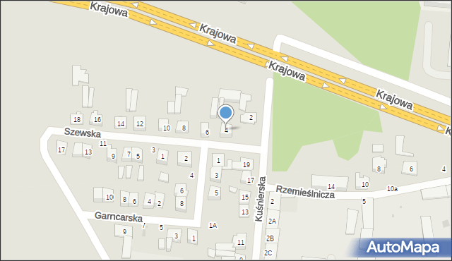 Kostrzyn, Szewska, 4, mapa Kostrzyn