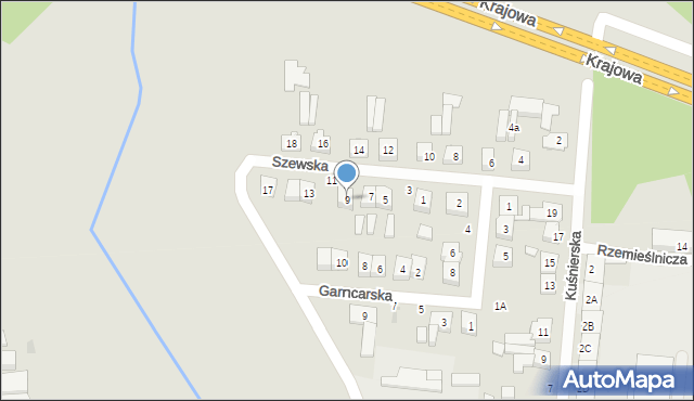 Kostrzyn, Szewska, 9, mapa Kostrzyn