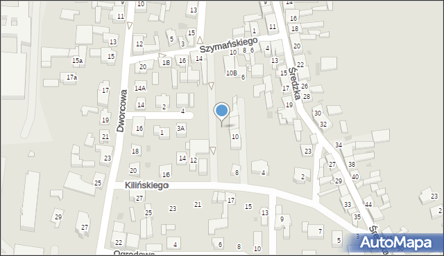 Kostrzyn, Szymańskiego Romana, dr., 10a, mapa Kostrzyn