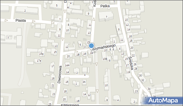 Kostrzyn, Szymańskiego Romana, dr., 14, mapa Kostrzyn