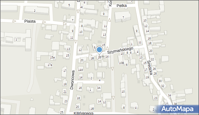 Kostrzyn, Szymańskiego Romana, dr., 16, mapa Kostrzyn