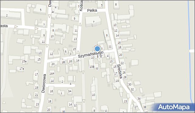 Kostrzyn, Szymańskiego Romana, dr., 8, mapa Kostrzyn