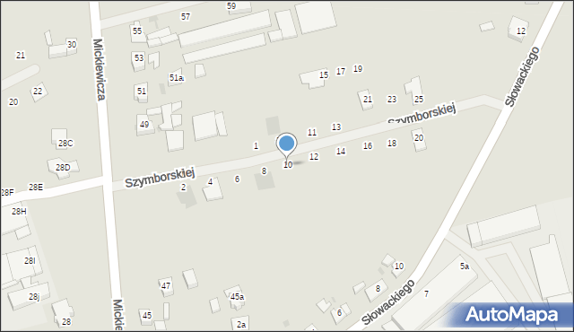 Kostrzyn, Szymborskiej Wisławy, 10, mapa Kostrzyn