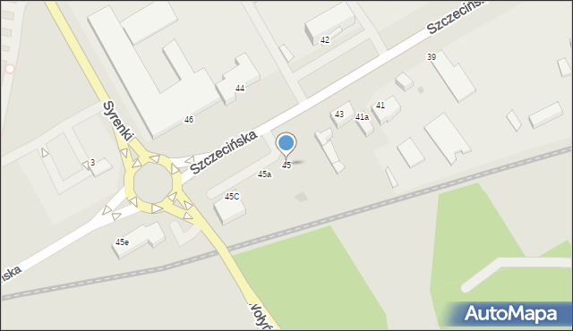 Koszalin, Szczecińska, 45, mapa Koszalina