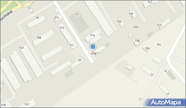 Koszalin, Szczecińska, 57E, mapa Koszalina