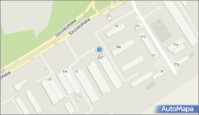 Koszalin, Szczecińska, 61a, mapa Koszalina