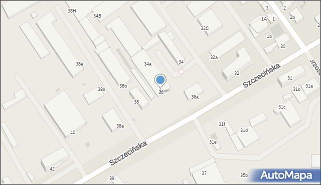 Koszalin, Szczecińska, 36, mapa Koszalina