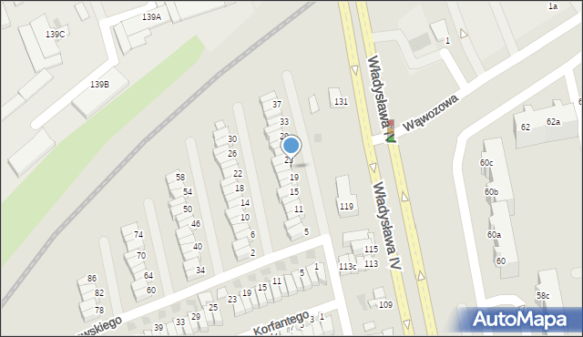 Koszalin, Szeregowa, 21, mapa Koszalina