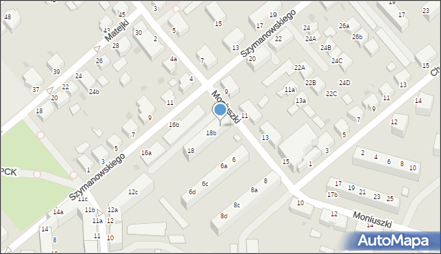 Koszalin, Szymanowskiego Karola, 18c, mapa Koszalina