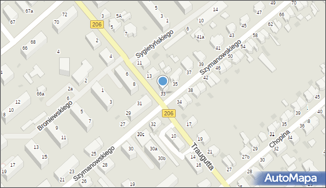 Koszalin, Szymanowskiego Karola, 33, mapa Koszalina