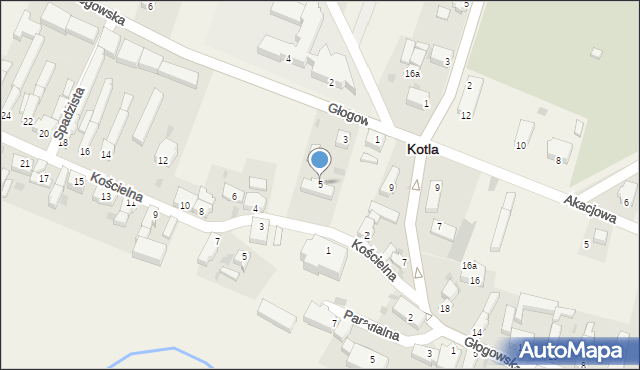 Kotla, Szkolna, 5, mapa Kotla