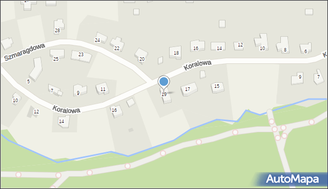 Kotuń, Szmaragdowa, 19, mapa Kotuń