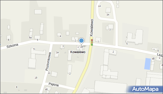 Kowalewo, Szkolna, 1A, mapa Kowalewo