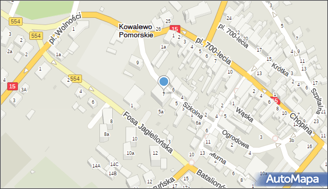 Kowalewo Pomorskie, Szkolna, 7, mapa Kowalewo Pomorskie