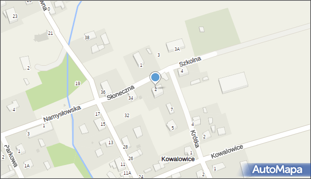 Kowalowice, Szkolna, 2, mapa Kowalowice