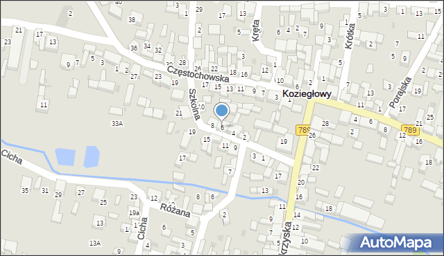 Koziegłowy, Szkolna, 6, mapa Koziegłowy