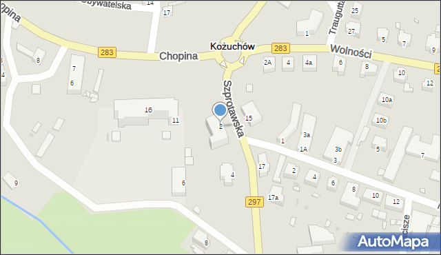 Kożuchów, Szprotawska, 2, mapa Kożuchów