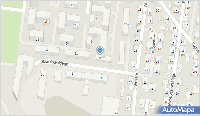 Kraków, Szablowskiego Jerzego, 6, mapa Krakowa