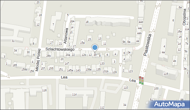 Kraków, Szlachtowskiego Feliksa, 10, mapa Krakowa