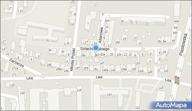 Kraków, Szlachtowskiego Feliksa, 26, mapa Krakowa