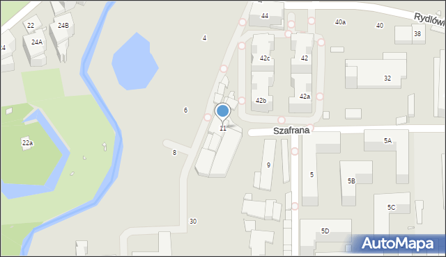 Kraków, Szafrana Tadeusza, 11, mapa Krakowa