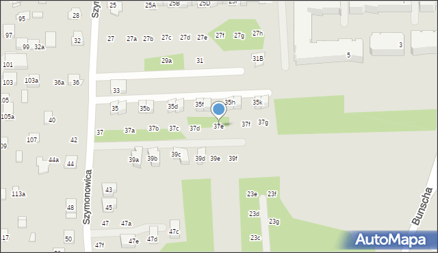 Kraków, Szymonowica Szymona, 37e, mapa Krakowa