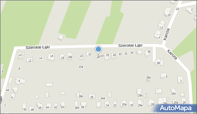 Kraków, Szerokie Łąki, 24, mapa Krakowa