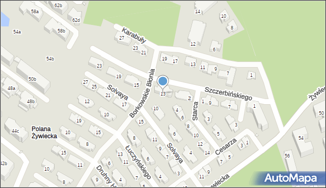 Kraków, Szczerbińskiego Karola, 13, mapa Krakowa