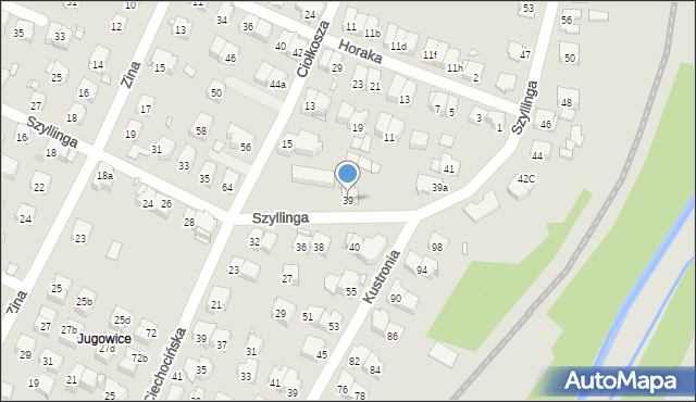 Kraków, Szyllinga Antoniego, gen., 39, mapa Krakowa