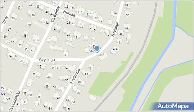 Kraków, Szyllinga Antoniego, gen., 42a, mapa Krakowa