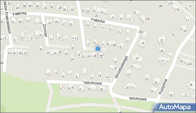 Kraków, Szmaragdowa, 20, mapa Krakowa