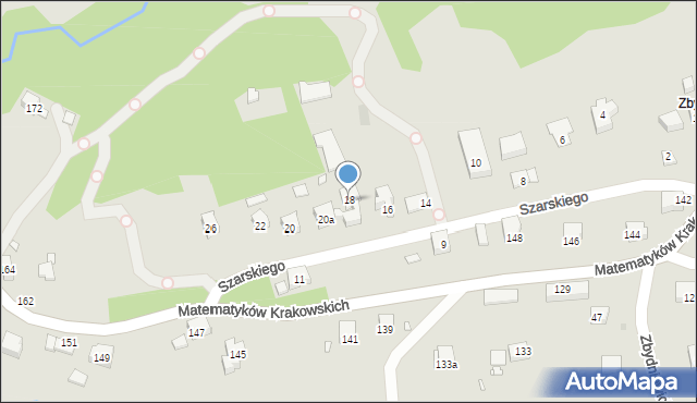 Kraków, Szarskiego Jacka, 18, mapa Krakowa