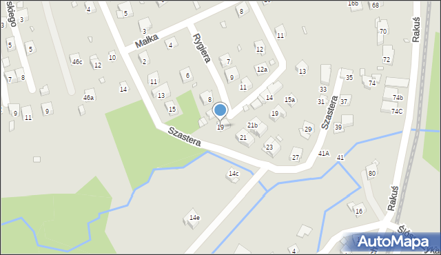 Kraków, Szastera Jana, 19, mapa Krakowa