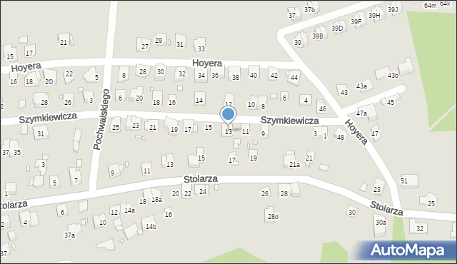 Kraków, Szymkiewicza Dezyderego, 13, mapa Krakowa