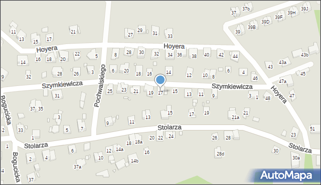 Kraków, Szymkiewicza Dezyderego, 17, mapa Krakowa